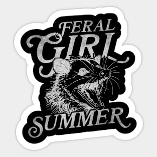 feral girl summer funny possum vintage classic Sticker